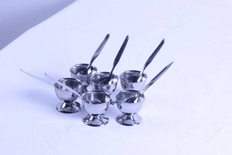 Guy Degrenne vintage metal egg cup set