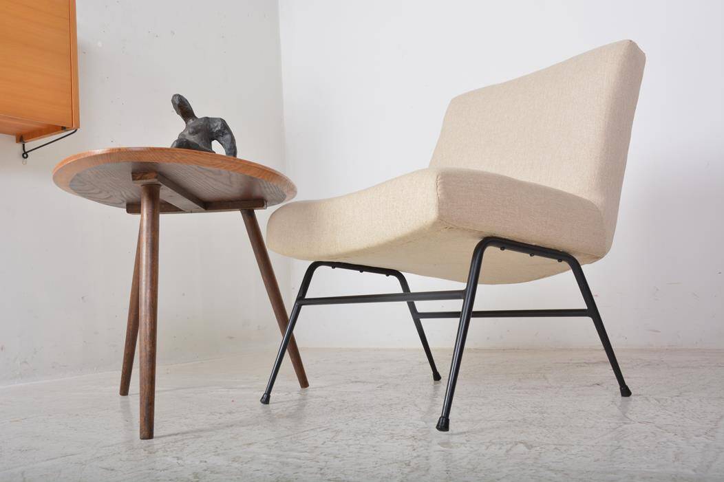 Vintage beige fireside chair