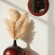 Vintage round teak mirror from the 1960s.