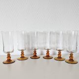 set of 6 yellow-footed champagne flutes