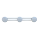White lacquered metal wall coat rack, 3 hooks, 80s