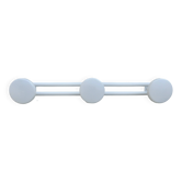 White lacquered metal wall coat rack, 3 hooks, 80s