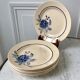 Set of 6 dessert plates blue flowers saint-amand 30s-40s