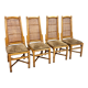 Vintage rattan and cane dining chairs, 1970s