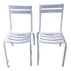 paire de chaises métal blanches, style Tolix