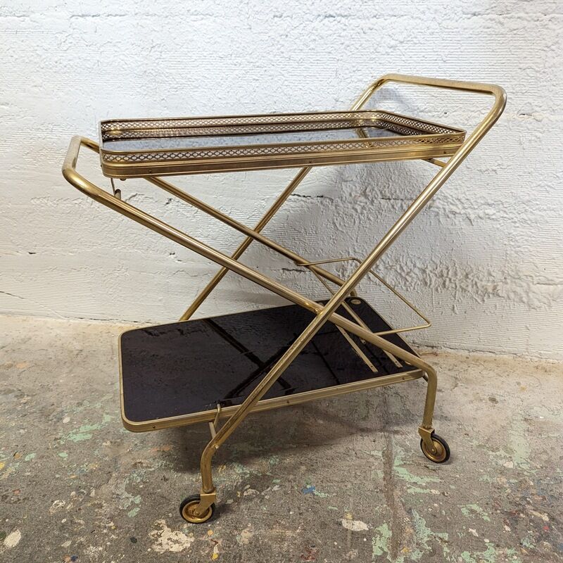 Foldable vintage bar trolley