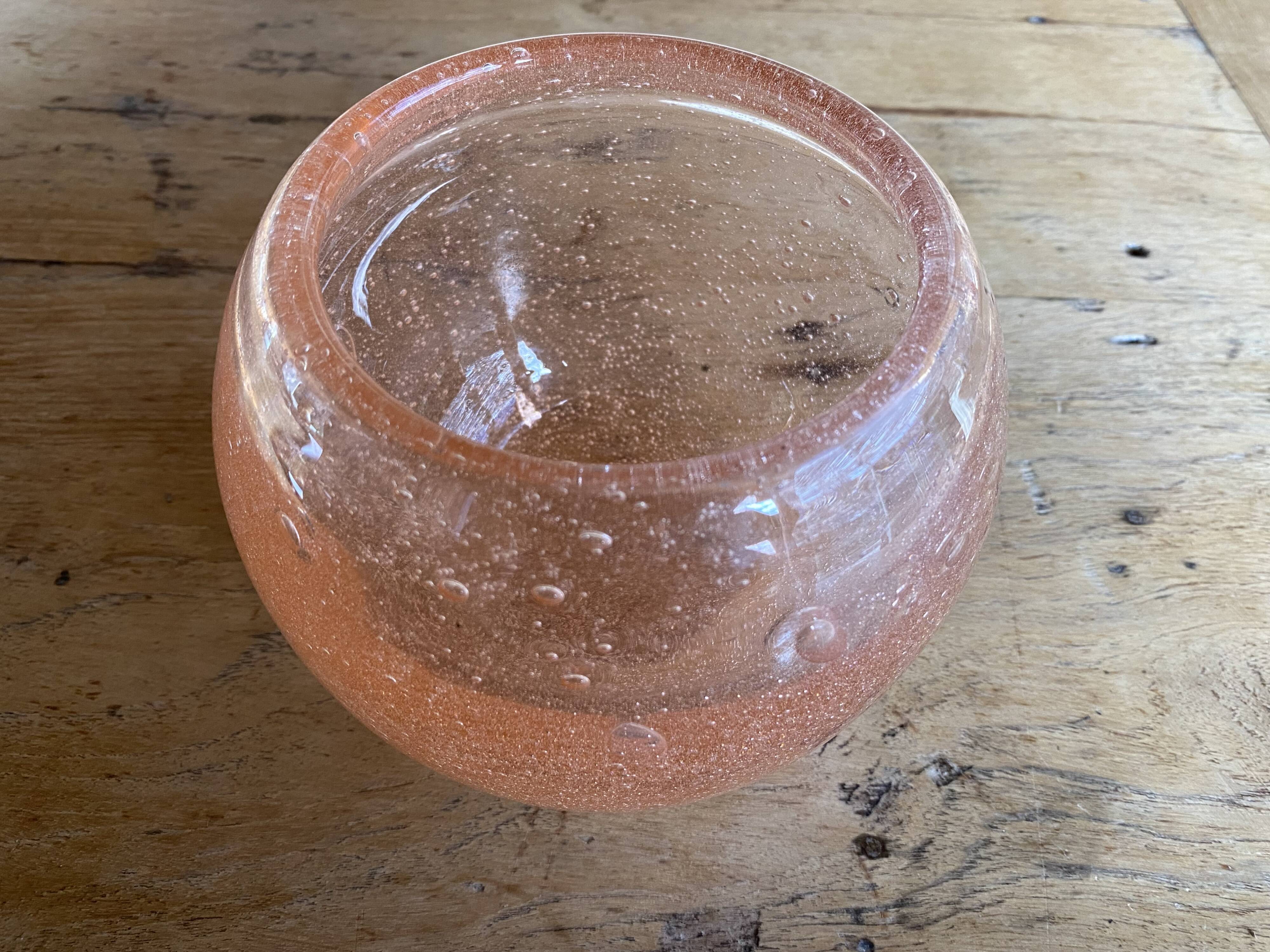 Pink glass vase after Biot