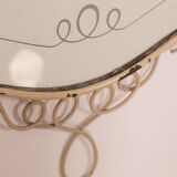 Vintage wall mirror 50s white iron italian design