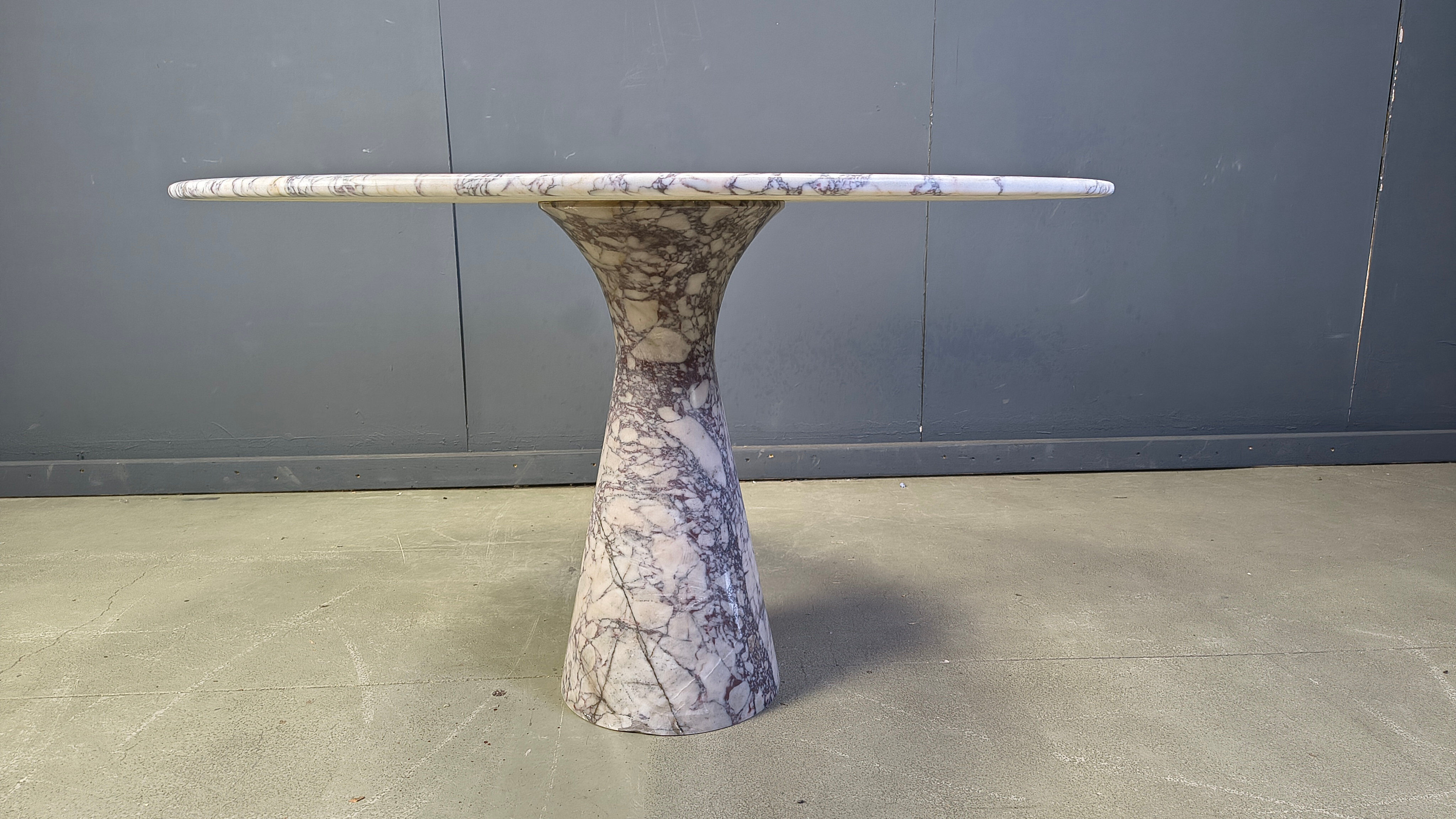 Vintage round marble dining table, 1970s