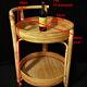 Round trolley with bamboo and rattan wheels