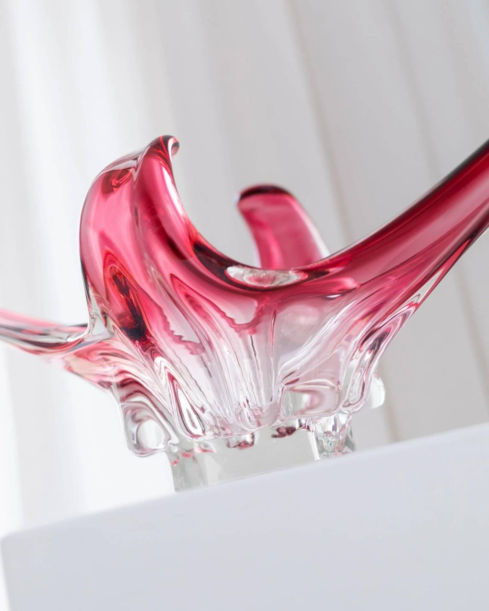 Large Murano bowl Flavio Poli - Pink Sommerso - Mid-Century - 1970s
