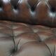 Dark-flamed english chesterfield 2.5-seater sofa/button seat