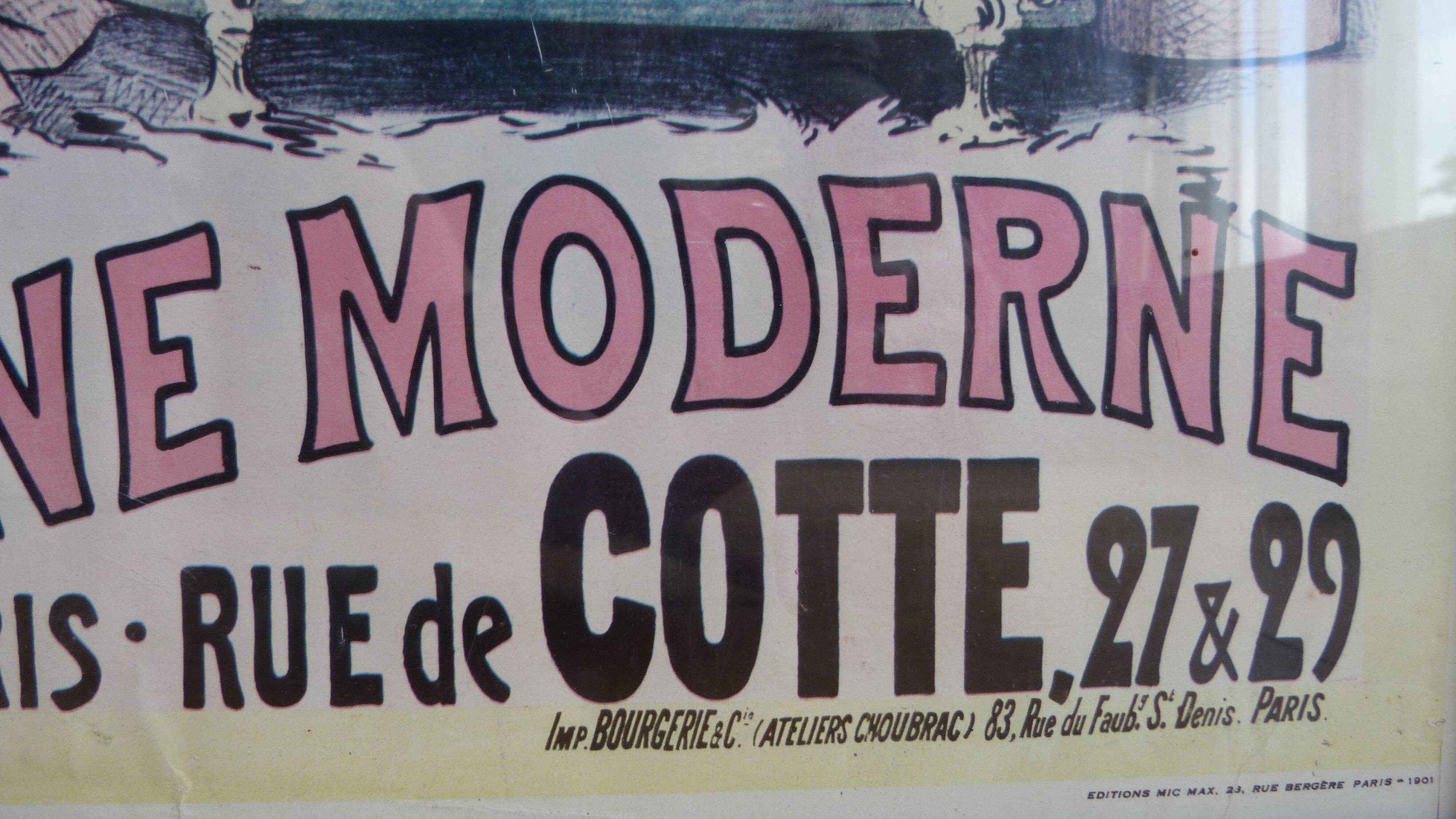 Old advertising poster: washbasins bathrooms modern hygiene