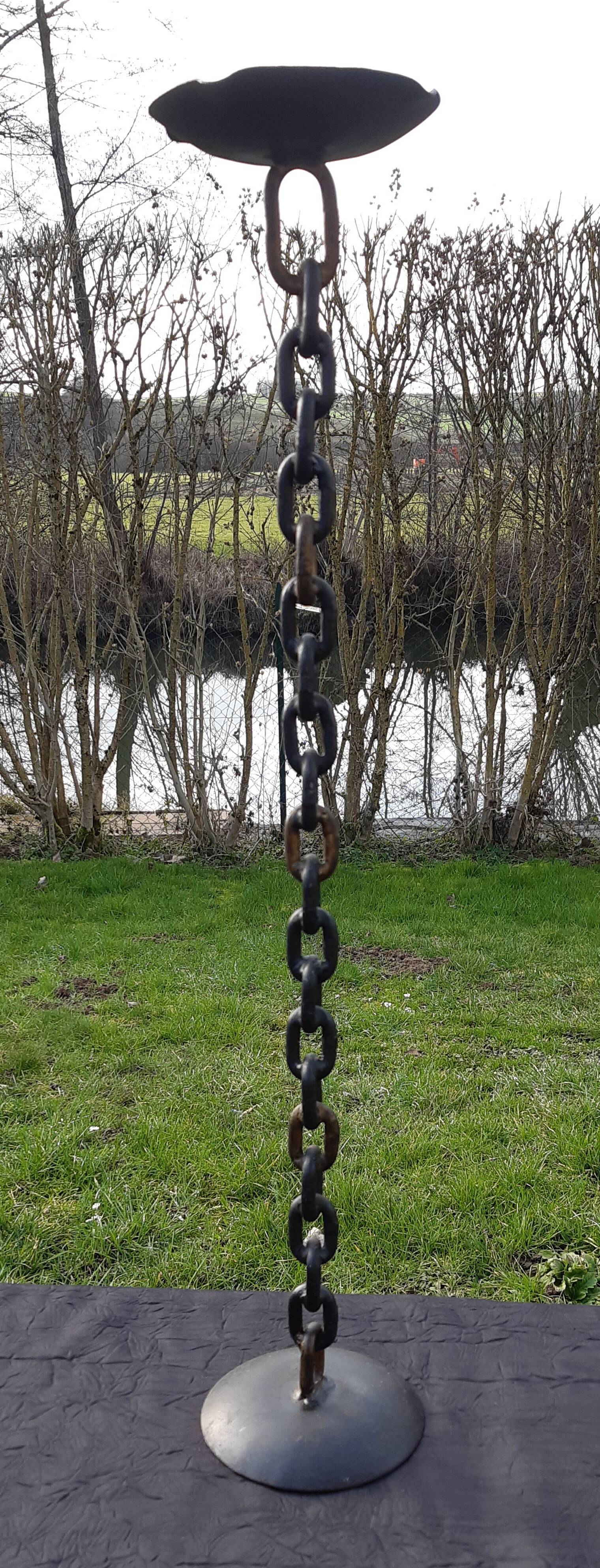 Original brutalist art chain link ashtray