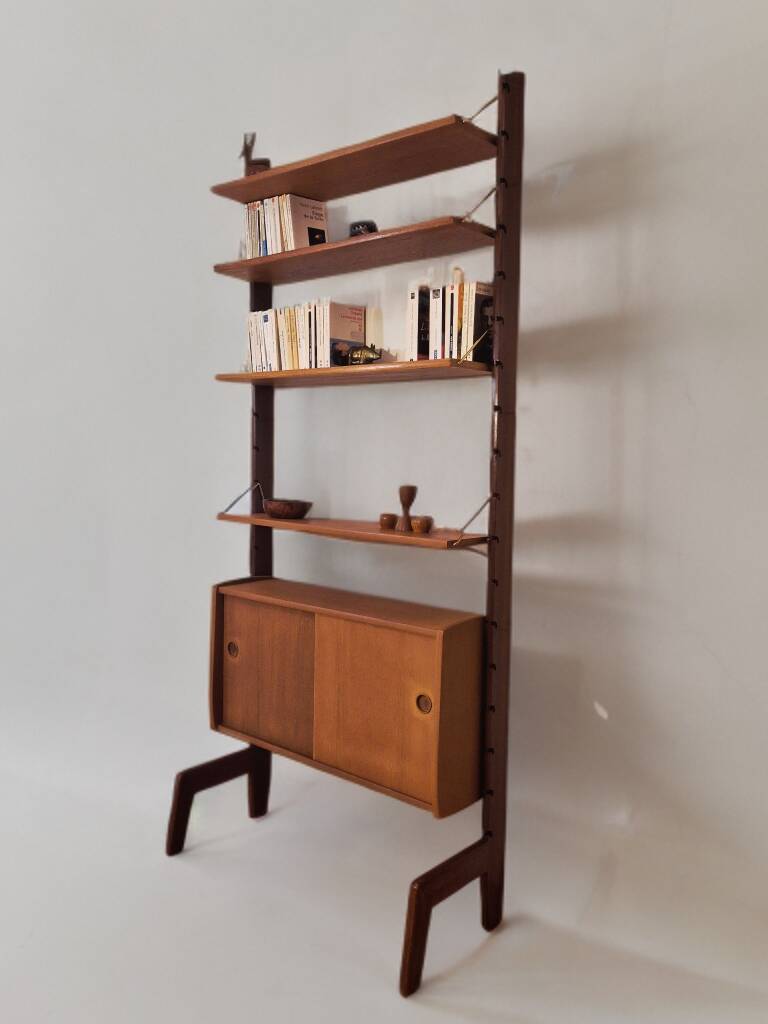 Teak shelving unit, Vintage Scandinavian 1960s