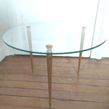 Tripod golden round coffee table