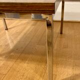 Table basse formica et métal chromé