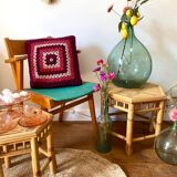 Coussin en crochet vintage