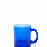 Set of 6 vintage cobalt blue glass coffee cups/mugs