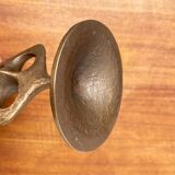 Brutalist metal candlestick mid-century