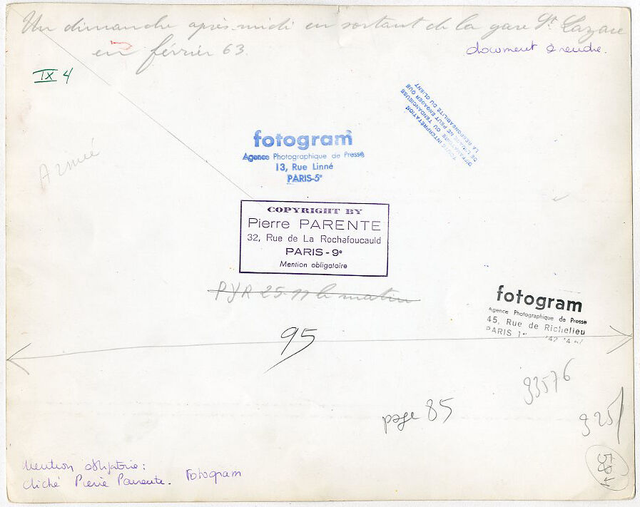 Photo Pierre Parente Argentique Paris Gare St Lazare Marin 1963