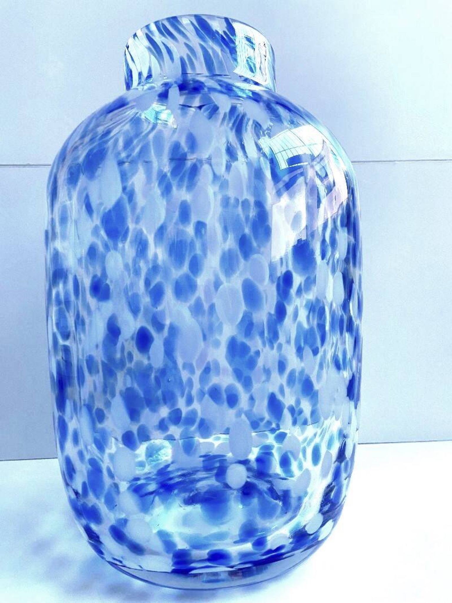 Elegant Soliflore Vase Candle Holder Mirella Thick Blown Glass Speckled New