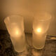 Pair of vintage lamps in frosted glass