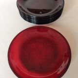 8 Arcoroc Sierra Rubis dinner plates