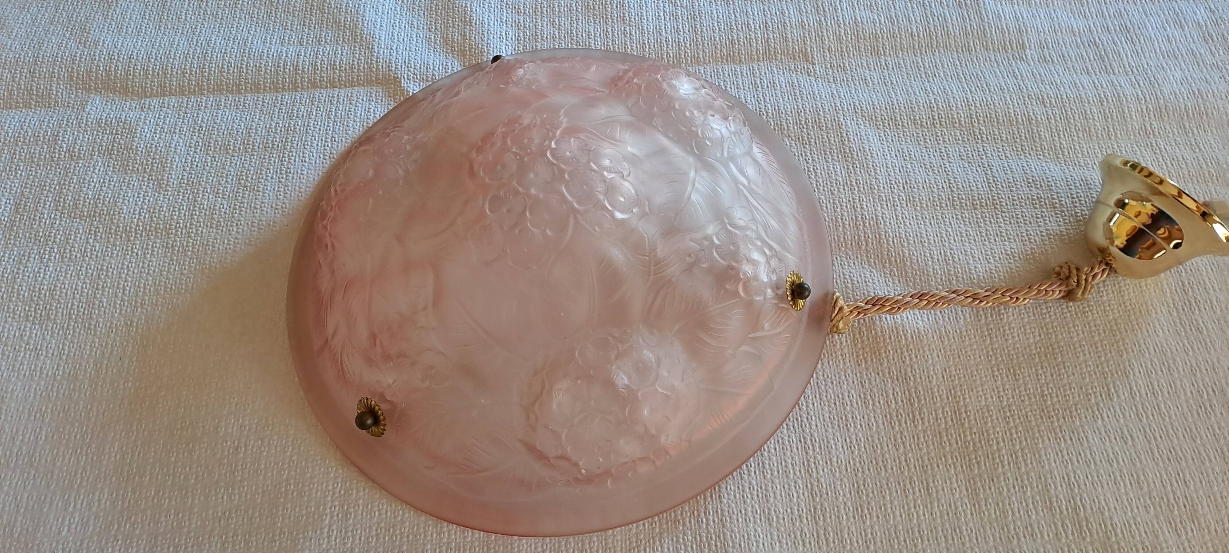 Powder pink Art Deco pendant light
