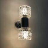 Pair of double wall sconces Space Age. Chrome metal 70.