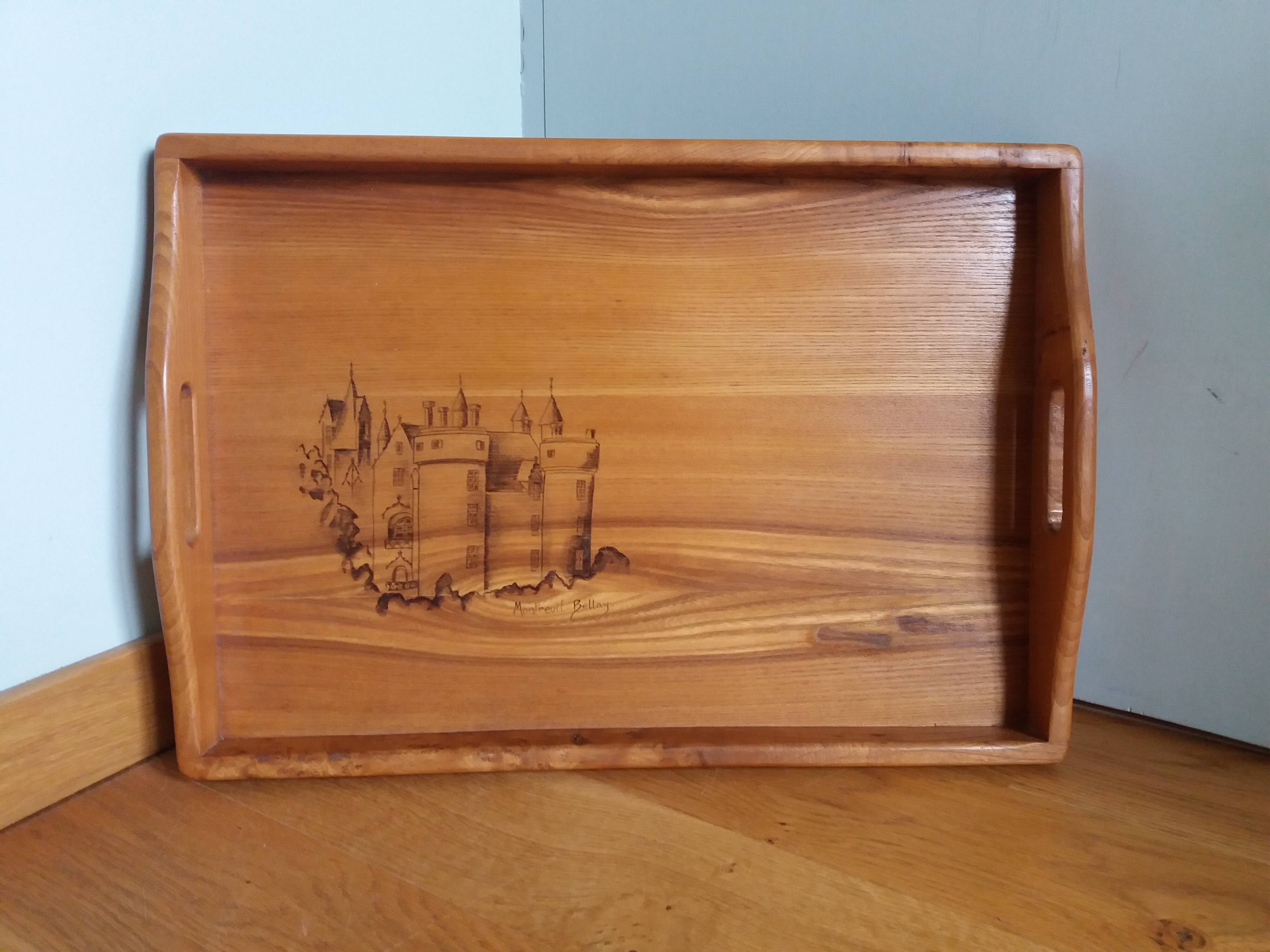 Scandinavian style wooden tray