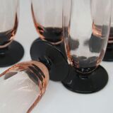 Lot of 5 pink and black champagne flutes