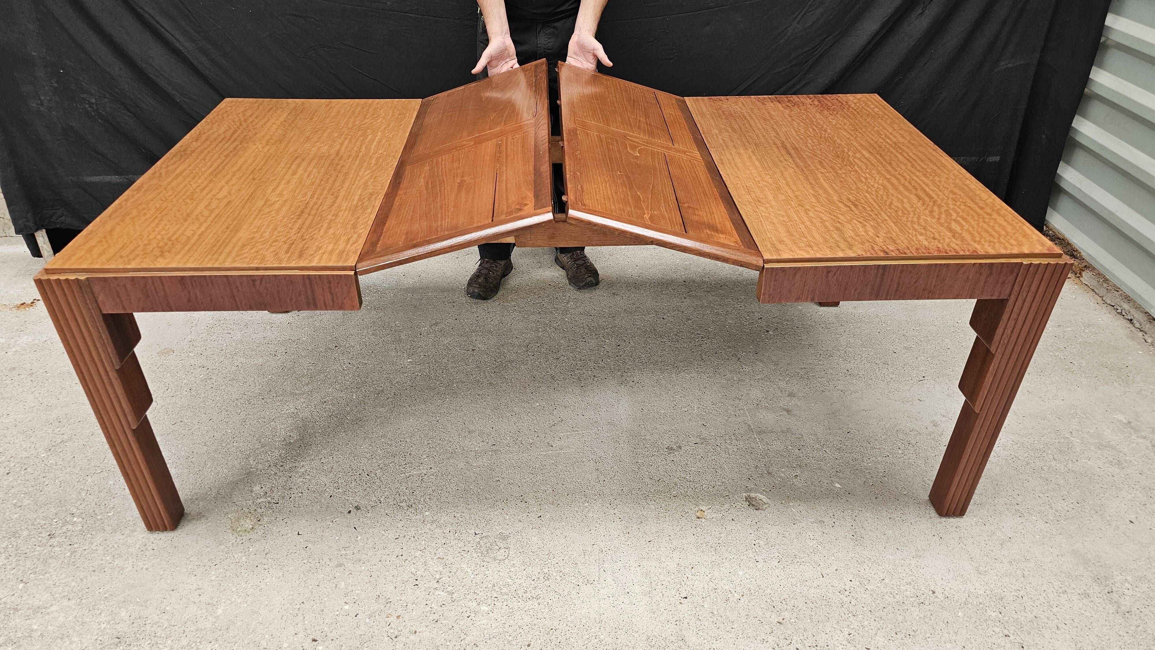 Lot of table and 6 Art Deco chairs from Saddier & fils