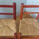 Children's straw chairs made of wood and straw.