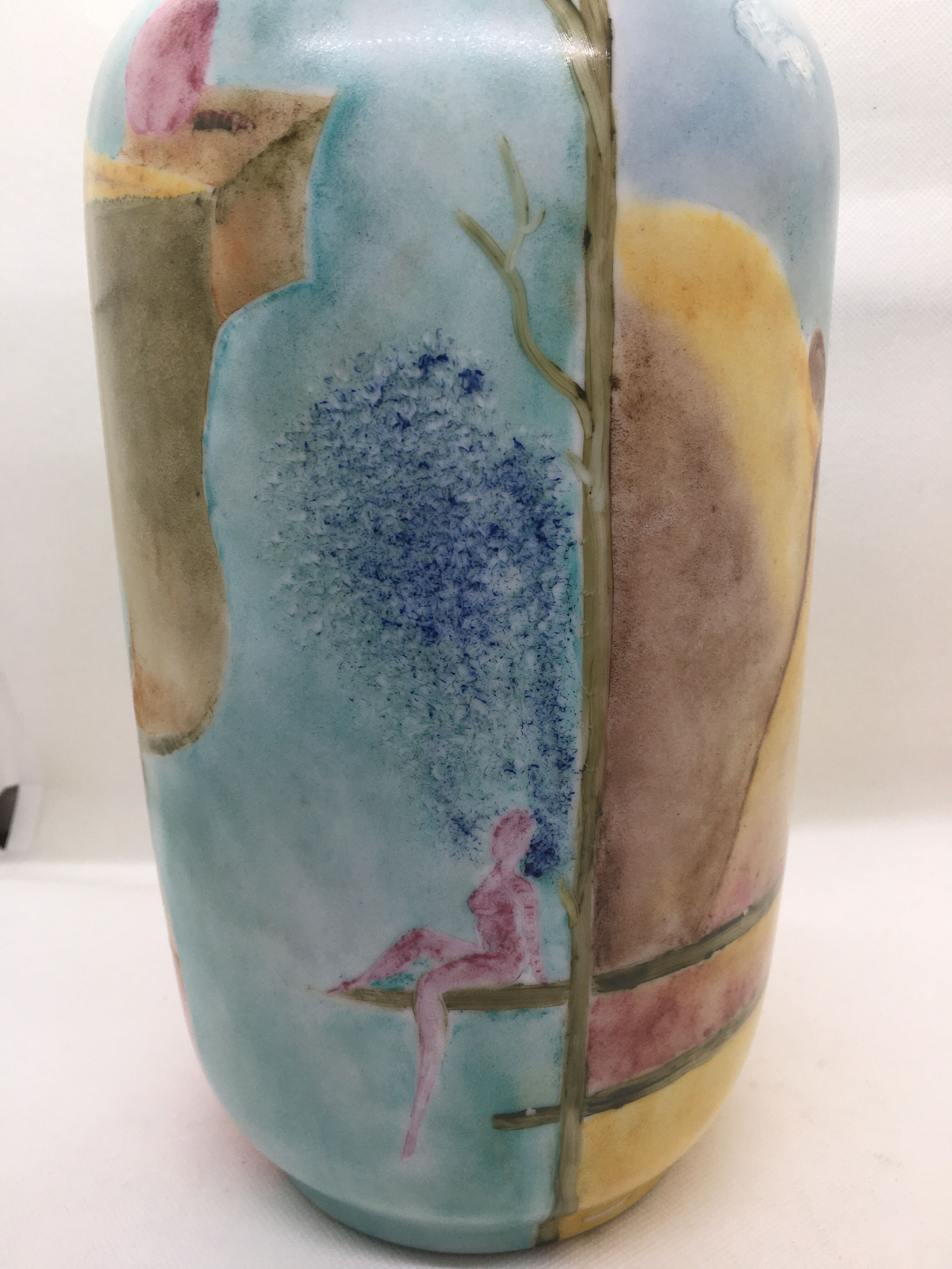 Painted opaline vase