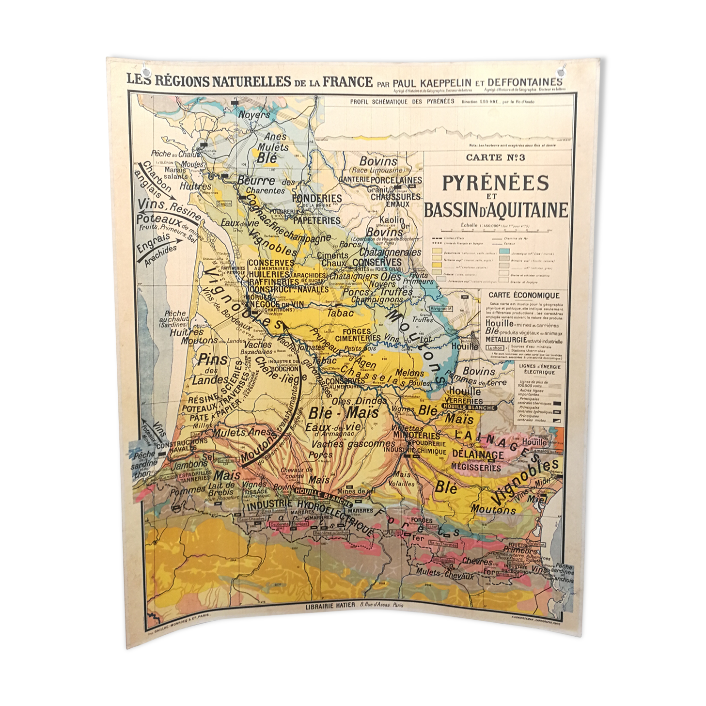 School n ° 3 Pyrénées and Aquitaine basin map