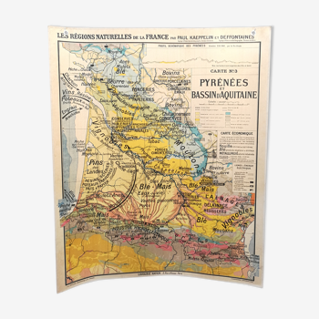 School n ° 3 Pyrénées and Aquitaine basin map