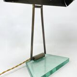 Mid-Century Modern Glass & Brass Table Lamp attributed to Pietro Chiesa, 1950s