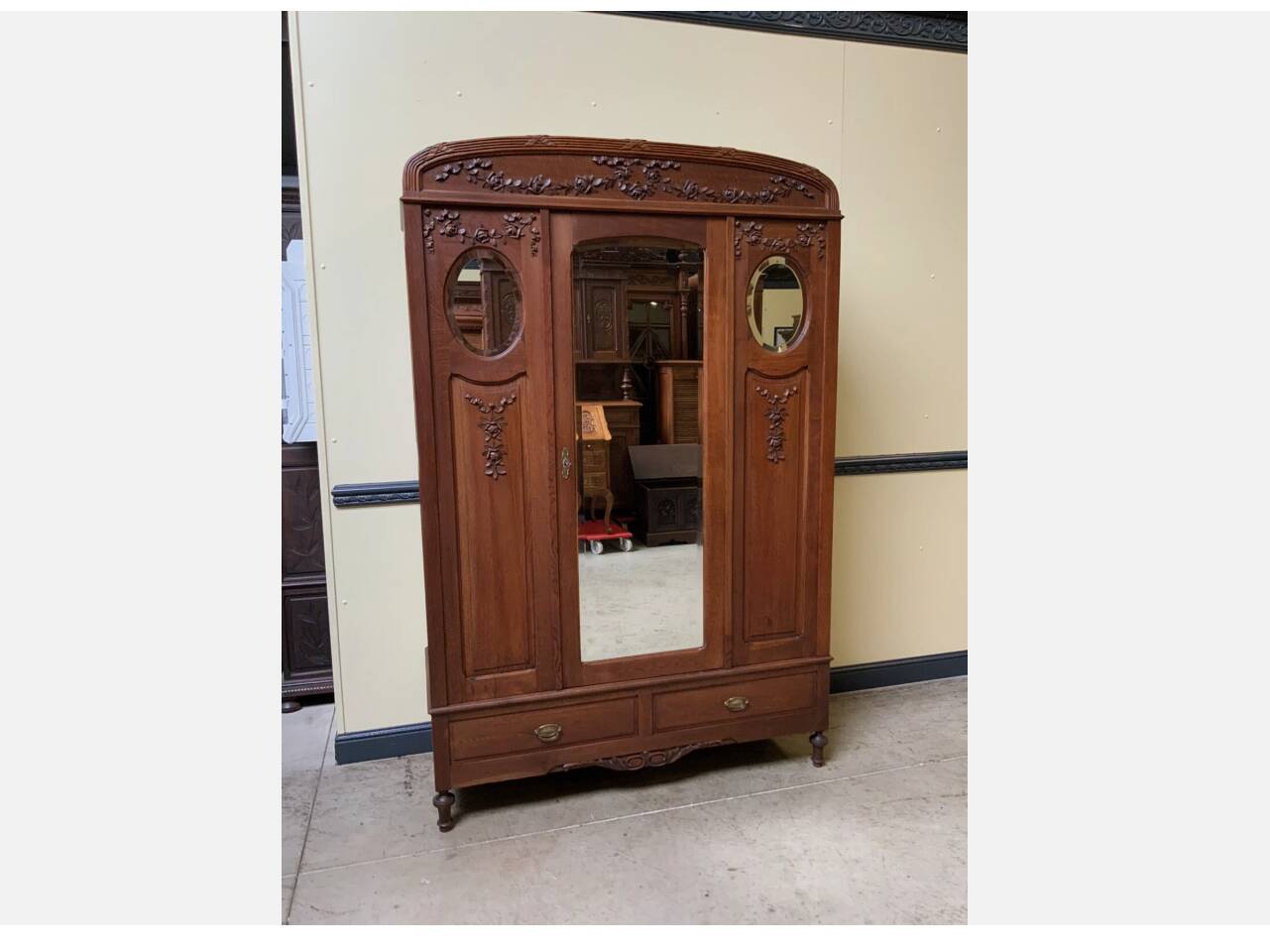 Antique Art Nouveau wardrobe