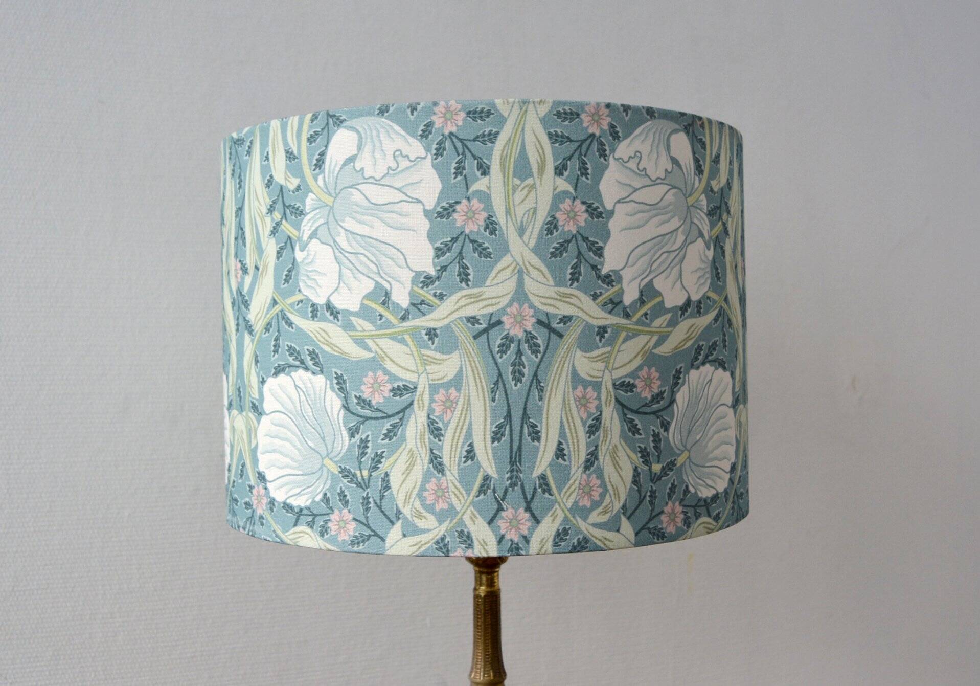 Bird and flower lampshade, William Morris style.