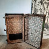 Old cabin trunk, suitcase. height 103cm
