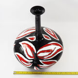 Studio pottery ceramic hand painted glaze vase circa 1970