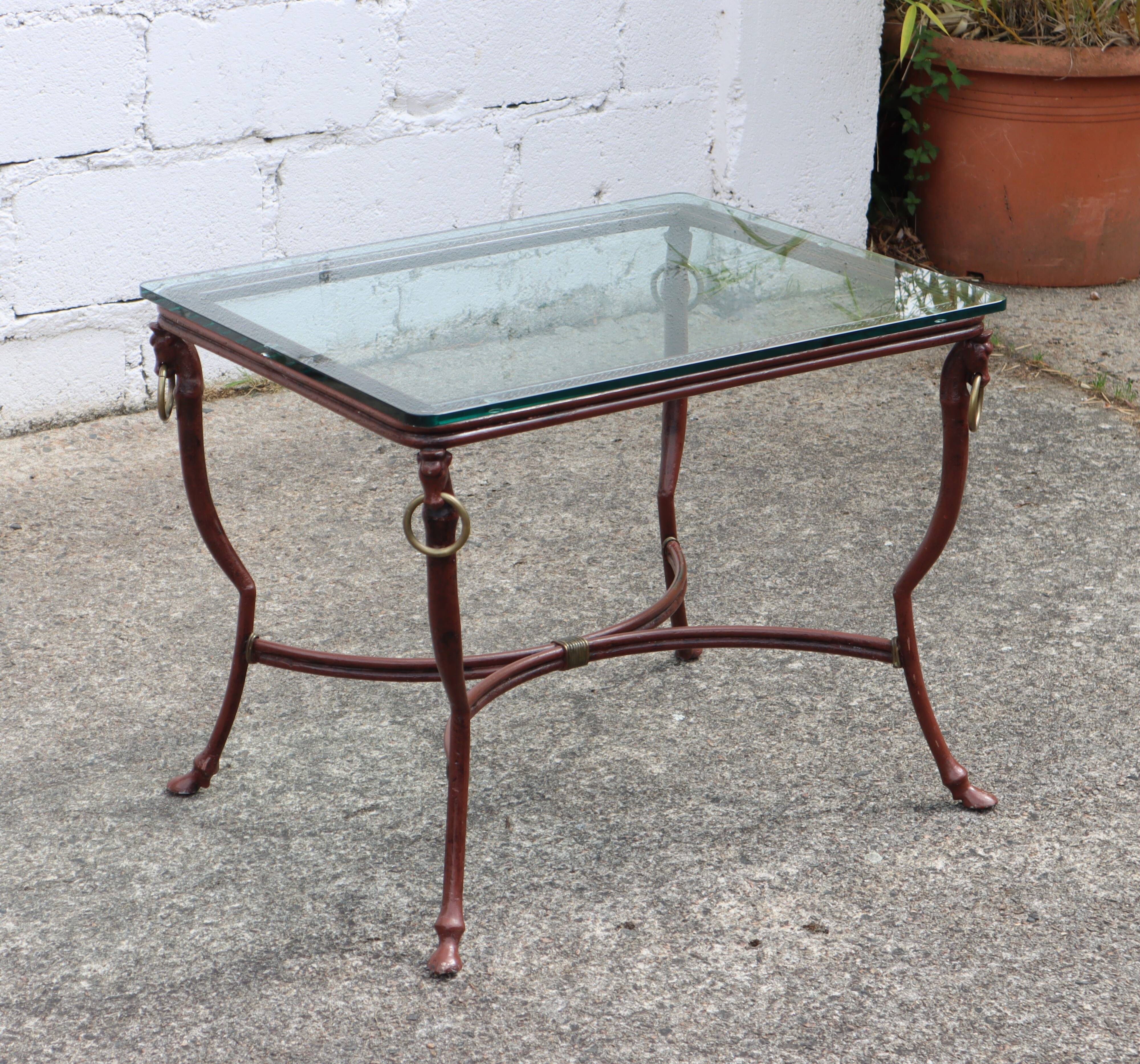 French  Iron and Glas Coffee Table-Cocktail Table-Lounge Table-80s