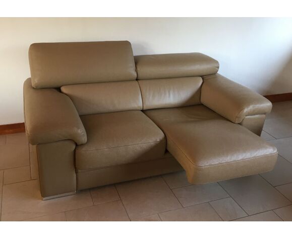Leather Sofa Beige Color Italian Brand Delta Slotti Selency Leather Sofa Beige Color Italian, Leather Sofa Beige Color