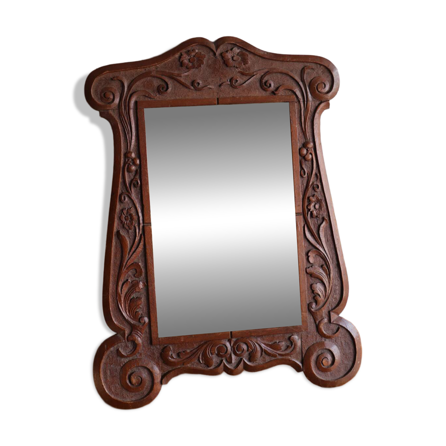 Antique carved wooden mirror – Art Nouveau style