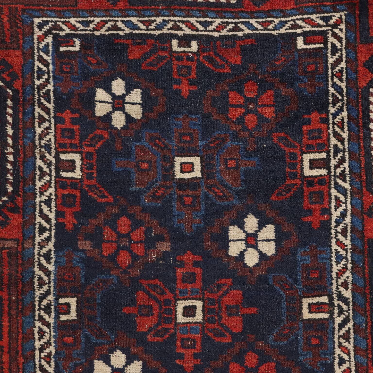 Antique Asian wool rug, large knot, 180 x 95 cm, original