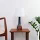 Danish Modern Blue and Brown Ceramic Table Lamp by E. Johansen for Søholm, 1960s