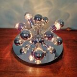 Sputnik ceiling light in chrome metal, Space Age style, 70s