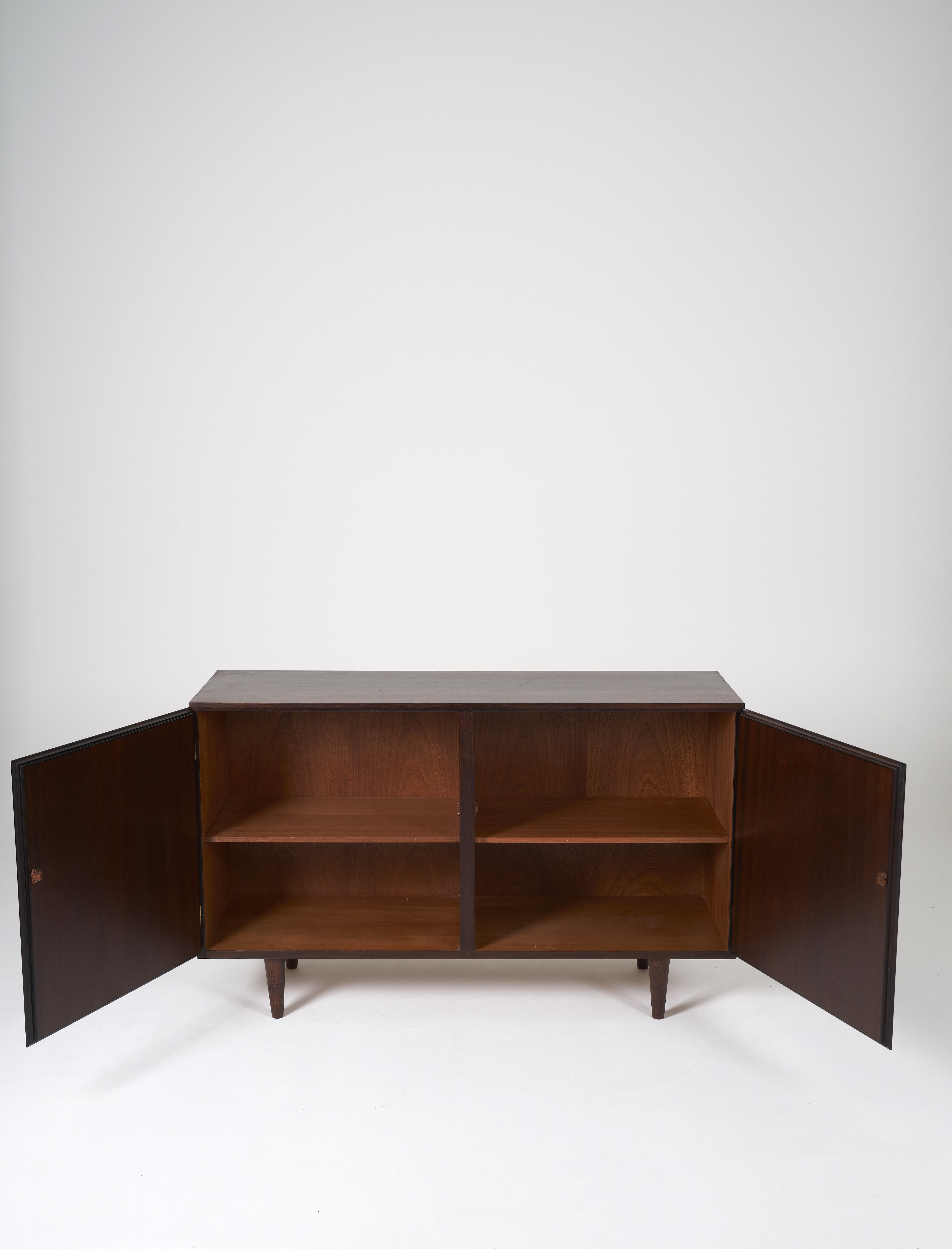 Pair of Scandinavian rosewood sideboard Omann Jun 1960s