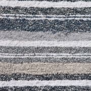 Handwoven recycled cotton rug - Grey and white